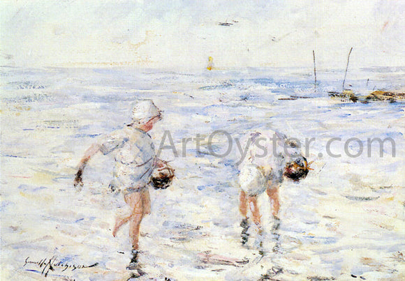  Robert Gemmell Hutchison Gathering Shells at the Beach - Art Print