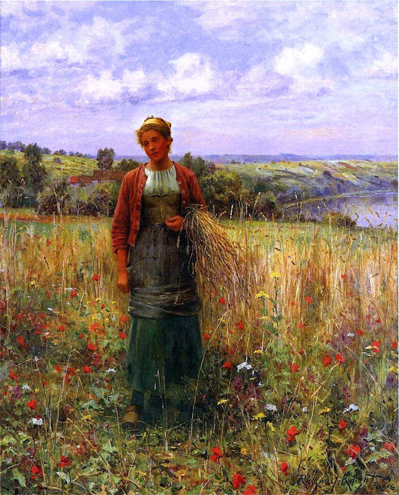  Daniel Ridgway Knight Gathering Wheat - Art Print