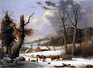  George Henry Durrie Gathering Wood for Winter - Art Print