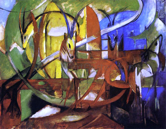  Franz Marc Gazelles - Art Print