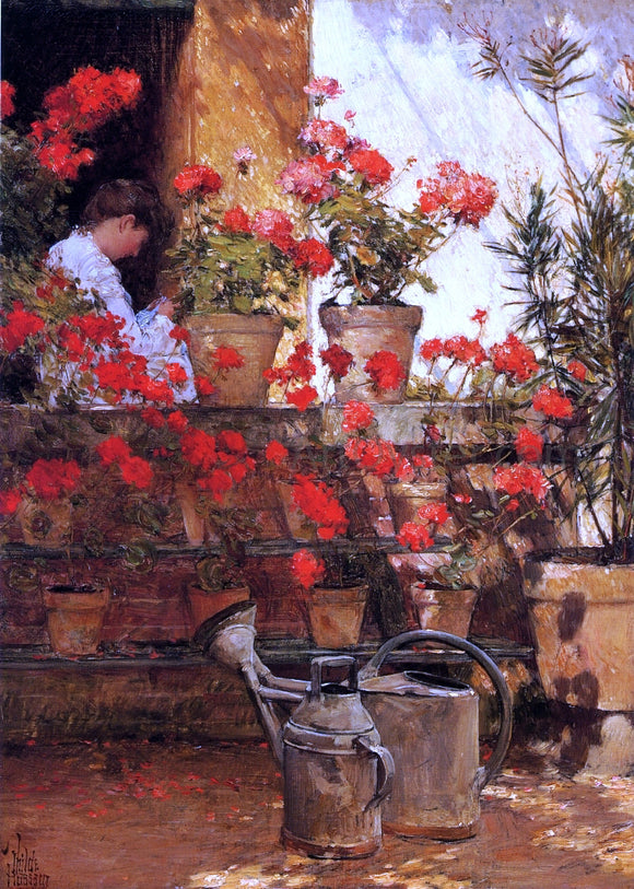  Frederick Childe Hassam Geraniums - Art Print