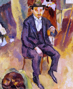  Jules Pascin German Painter with Dog in the Studio - Art Print