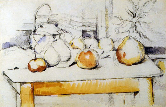  Paul Cezanne Ginger Jar and Fruit on a Table - Art Print