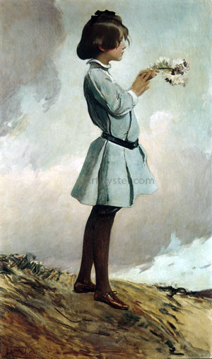  John White Alexander Girl (also known as Boring) - Art Print