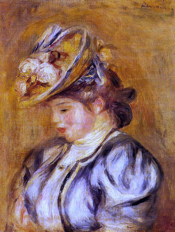  Pierre Auguste Renoir Girl in a Flowery Hat - Art Print