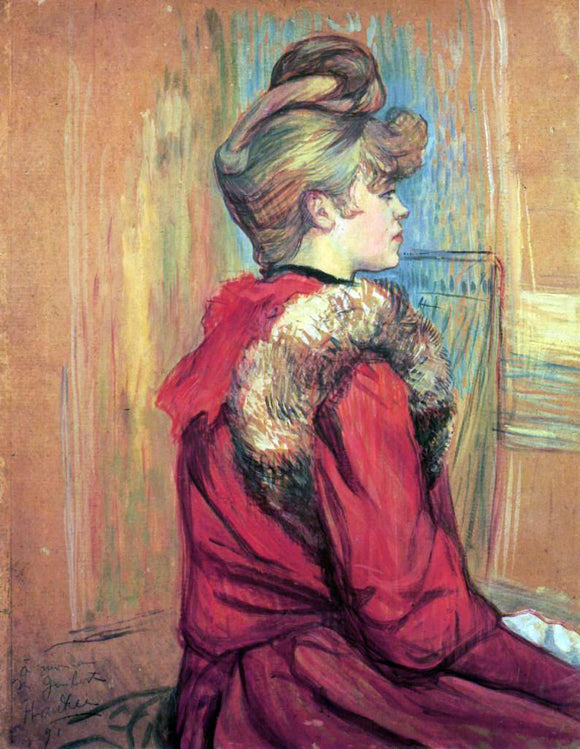  Henri De Toulouse-Lautrec Girl in a Fur, Mademoiselle Jeanne Fontaine - Art Print