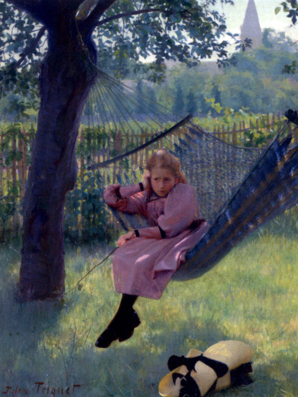  Jules Octave Triquet A Girl in a Hammock - Art Print