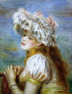  Pierre Auguste Renoir Girl in a Lace Hat - Art Print