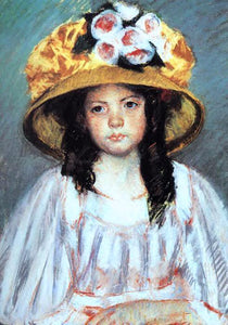  Mary Cassatt Girl in a Large Hat - Art Print