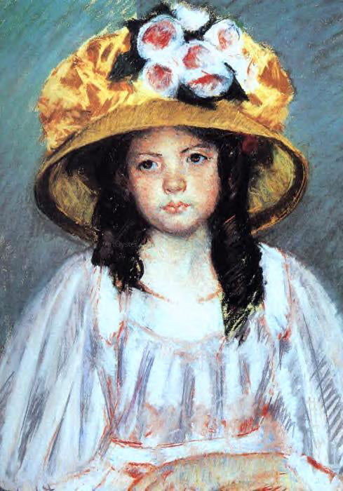  Mary Cassatt Girl in a Large Hat - Art Print