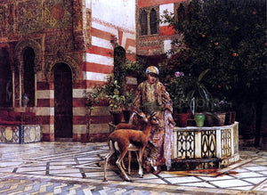  Edwin Lord Weeks Girl in a Moorish Courtyard - Art Print