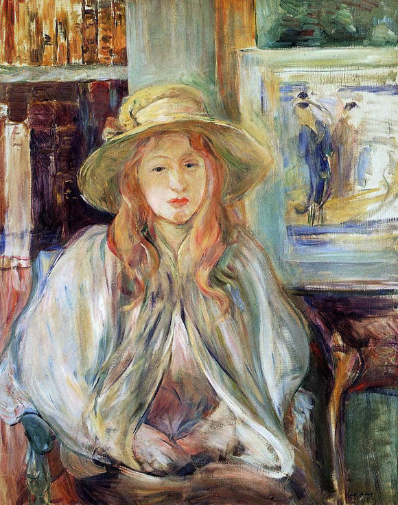  Berthe Morisot Girl in a Straw Hat - Art Print