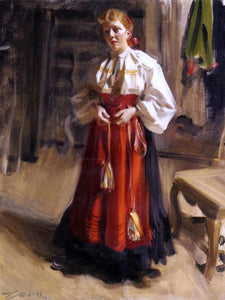  Anders Zorn Girl in an Orsa Costume - Art Print