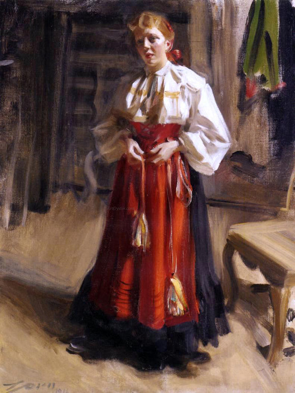  Anders Zorn Girl in an Orsa Costume - Art Print