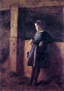  Eastman Johnson Girl in Barn (also known as Sarah May) - Art Print