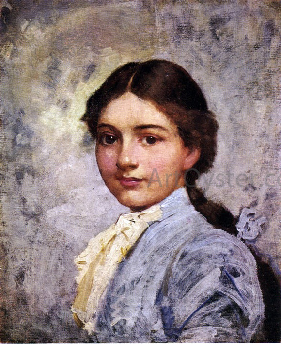  Frank Duveneck Girl in Blue Blouse - Art Print