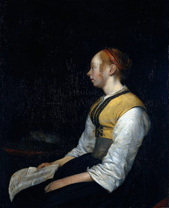  Gerard Ter Borch Girl in Peasant Costume. Probably Gesina, the Painter's Half-Sister - Art Print