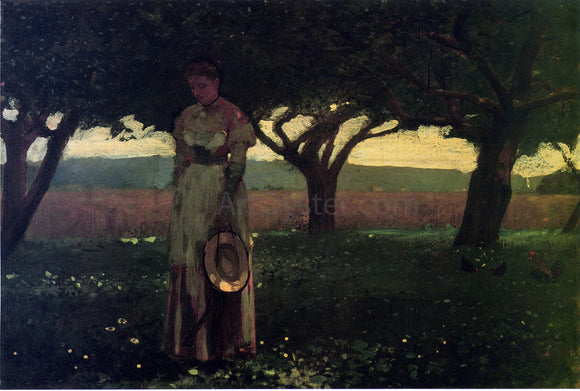  Winslow Homer Girl in the Orchard - Art Print