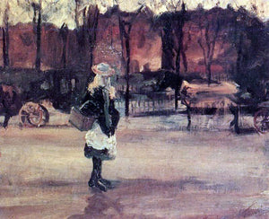  Vincent Van Gogh Girl in the Street, Two Coaches in the Background - Art Print
