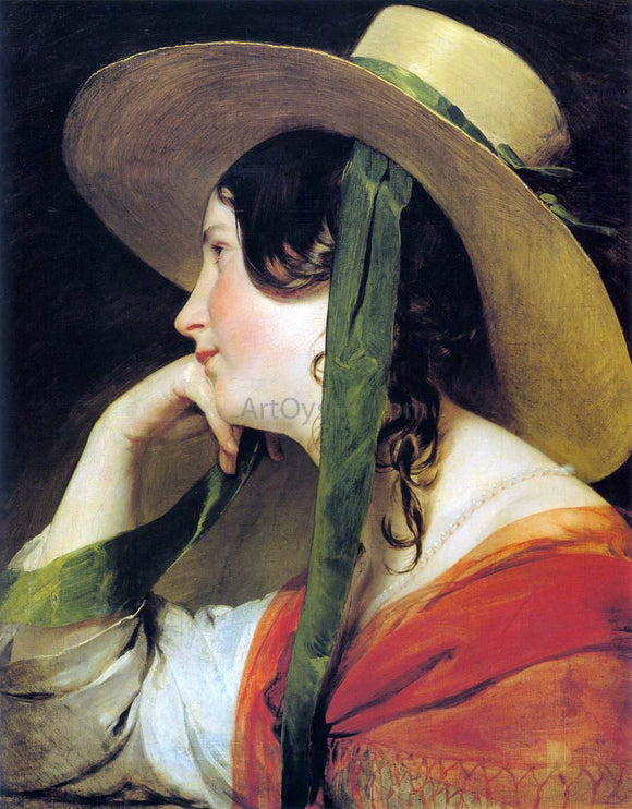  Friedrich Von Amerling Girl in Yellow Hat - Art Print