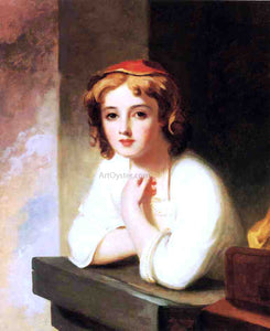  Thomas Sully Girl Leaning at a Window - Art Print