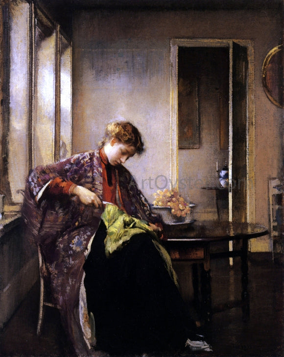  Edmund Tarbell Girl Mending - Art Print