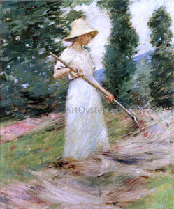  Theodore Robinson Girl Raking Hay - Art Print