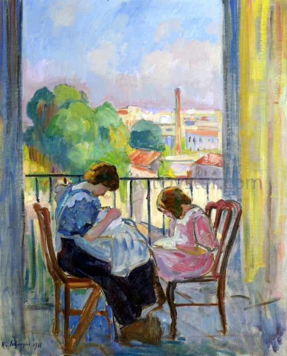  Henri Lebasque Girl Sewing at the Window - Art Print