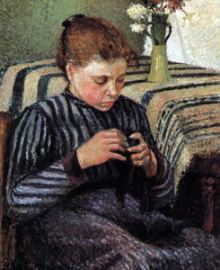  Camille Pissarro Girl Sewing - Art Print