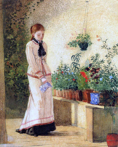  Winslow Homer Girl Watering Plants - Art Print