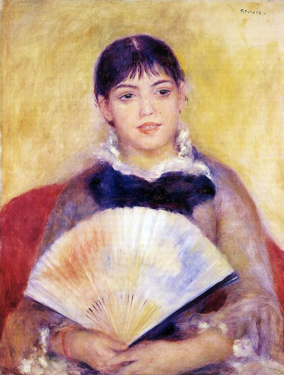  Pierre Auguste Renoir Girl with a Fan (also known as Alphonsine Fournaise) - Art Print