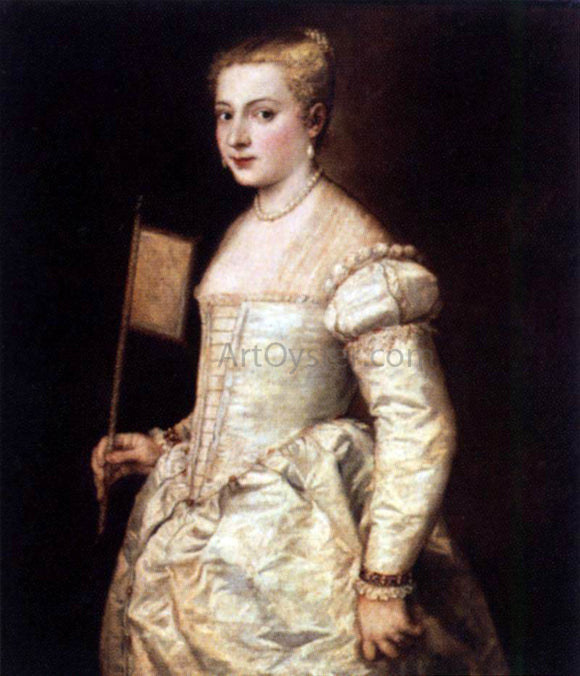  Titian Girl with a Fan - Art Print