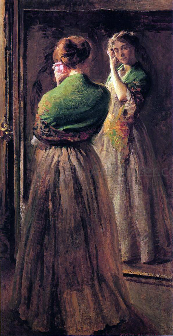  Joseph Rodefer De Camp Girl with a Green Shawl - Art Print