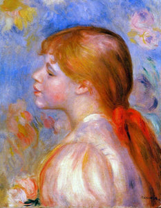  Pierre Auguste Renoir Girl with a Red Hair Ribbon - Art Print