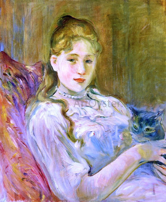  Berthe Morisot Girl with Cat - Art Print