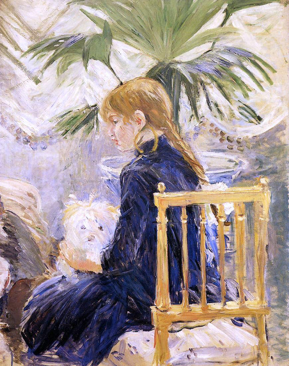  Berthe Morisot Girl with Dog - Art Print