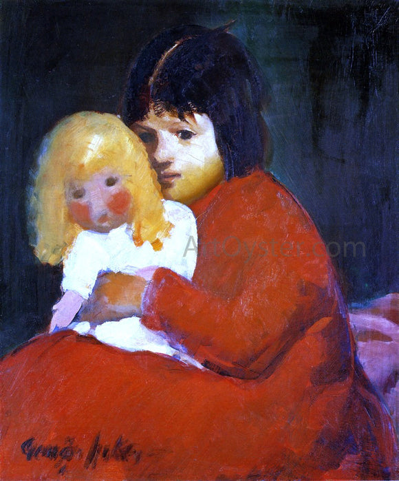  George Luks Girl with Doll - Art Print