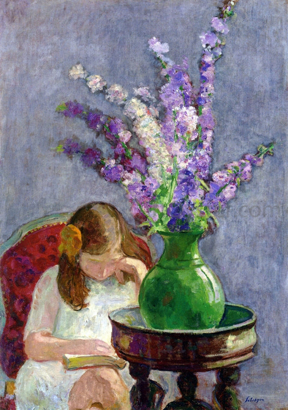  Henri Lebasque Girl with Flowers - Art Print