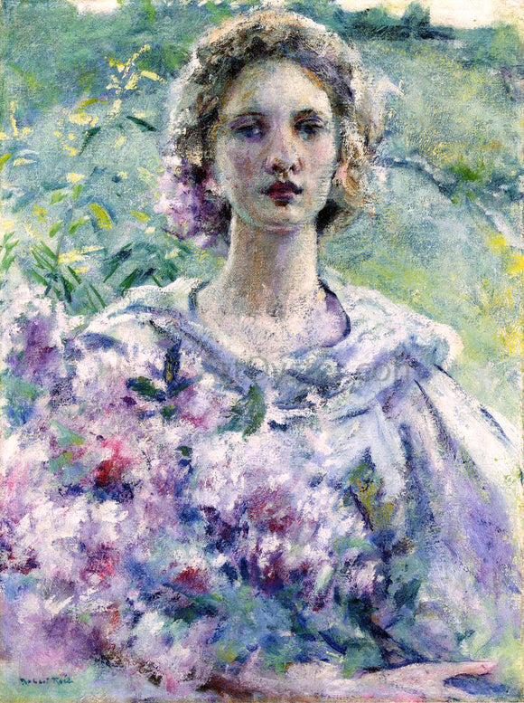  Robert Lewis Reid Girl with Flowers - Art Print