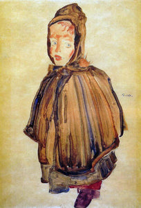  Egon Schiele Girl with Hood - Art Print