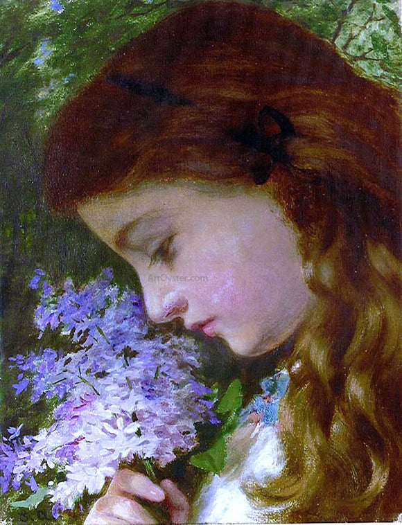  Sophie Anderson Girl with Lilacs - Art Print