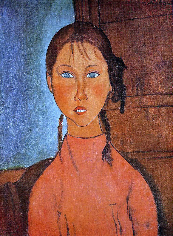  Amedeo Modigliani Girl with Pigtails - Art Print