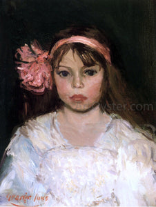  George Luks Girl with Pink Ribbon - Art Print