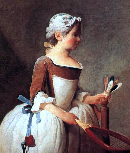  Jean-Baptiste-Simeon Chardin Girl with Racket and Shuttlecock - Art Print