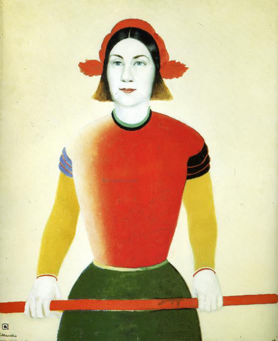  Kazimir Malevich Girl with Red Flagpole - Art Print