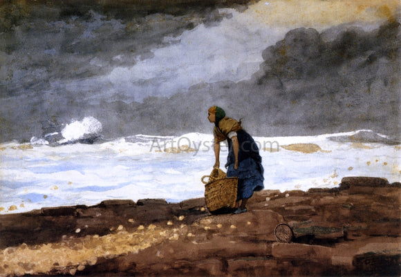  Winslow Homer Girl with Red Stockings - Art Print