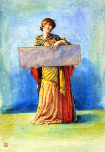  John La Farge Girl with Tablet - Art Print