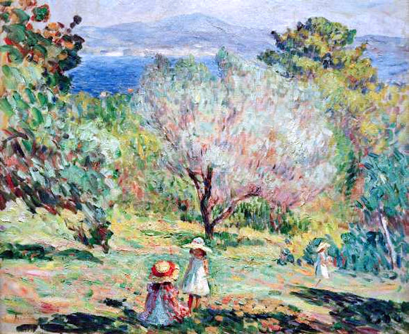  Henri Lebasque Girls in a Mediterranean landscape - Art Print