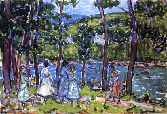  Maurice Prendergast Girls on the Riverbank - Art Print