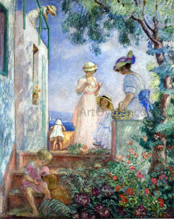  Henri Lebasque Girls on the Terrace, Sainte-Maxime - Art Print